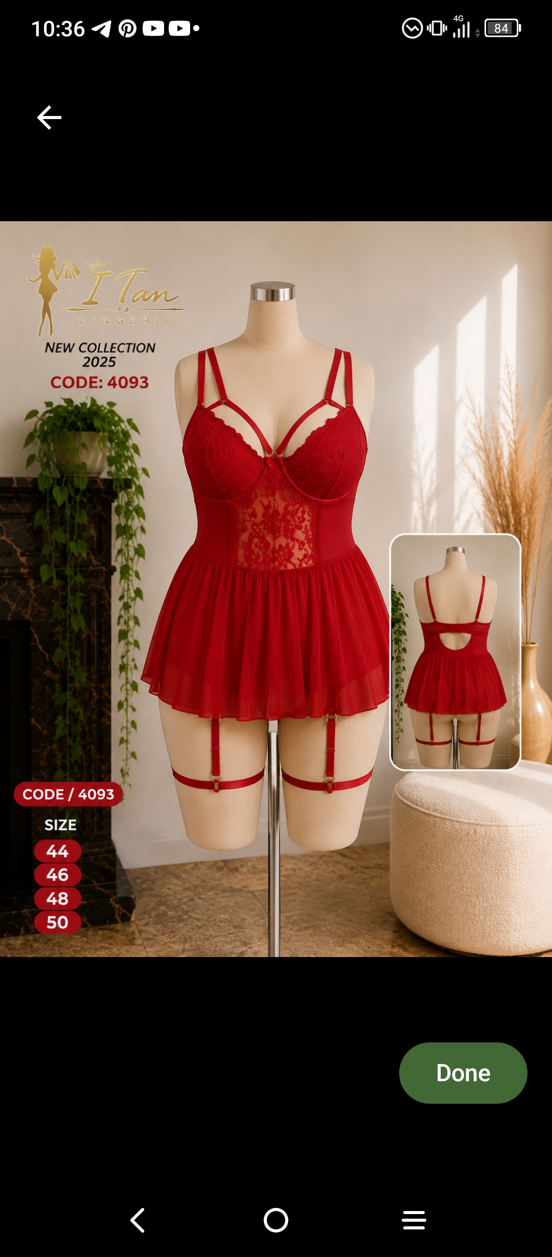 لباس خواب فانتزی فنردار کد 4093