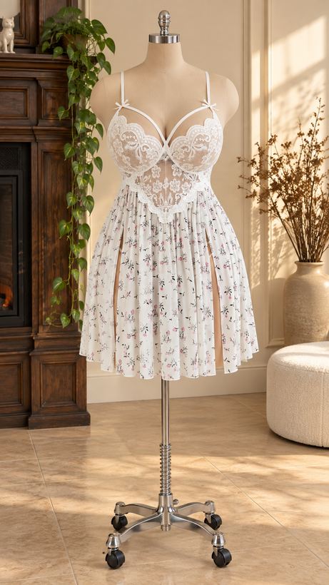 لباس خواب زنانه سایز بزرگ چاپی کد100425