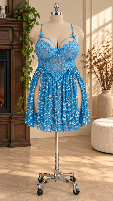 لباس خواب زنانه سایز بزرگ چاپی کد100425