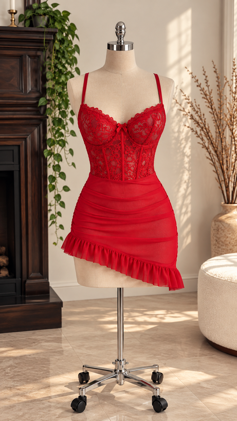 لباس خواب فانتزی فنردار زنانه کد 625