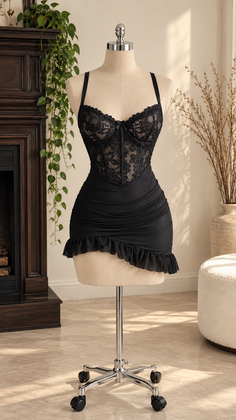 لباس خواب فانتزی فنردار زنانه کد 625