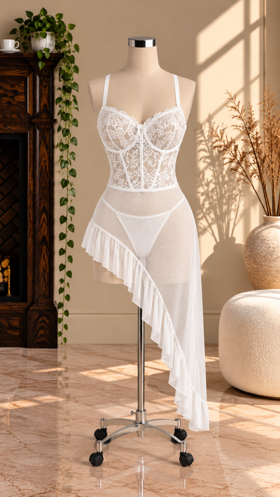 لباس خواب فانتزی زنانه سایز بزرگ  رکسی رز کد 1256