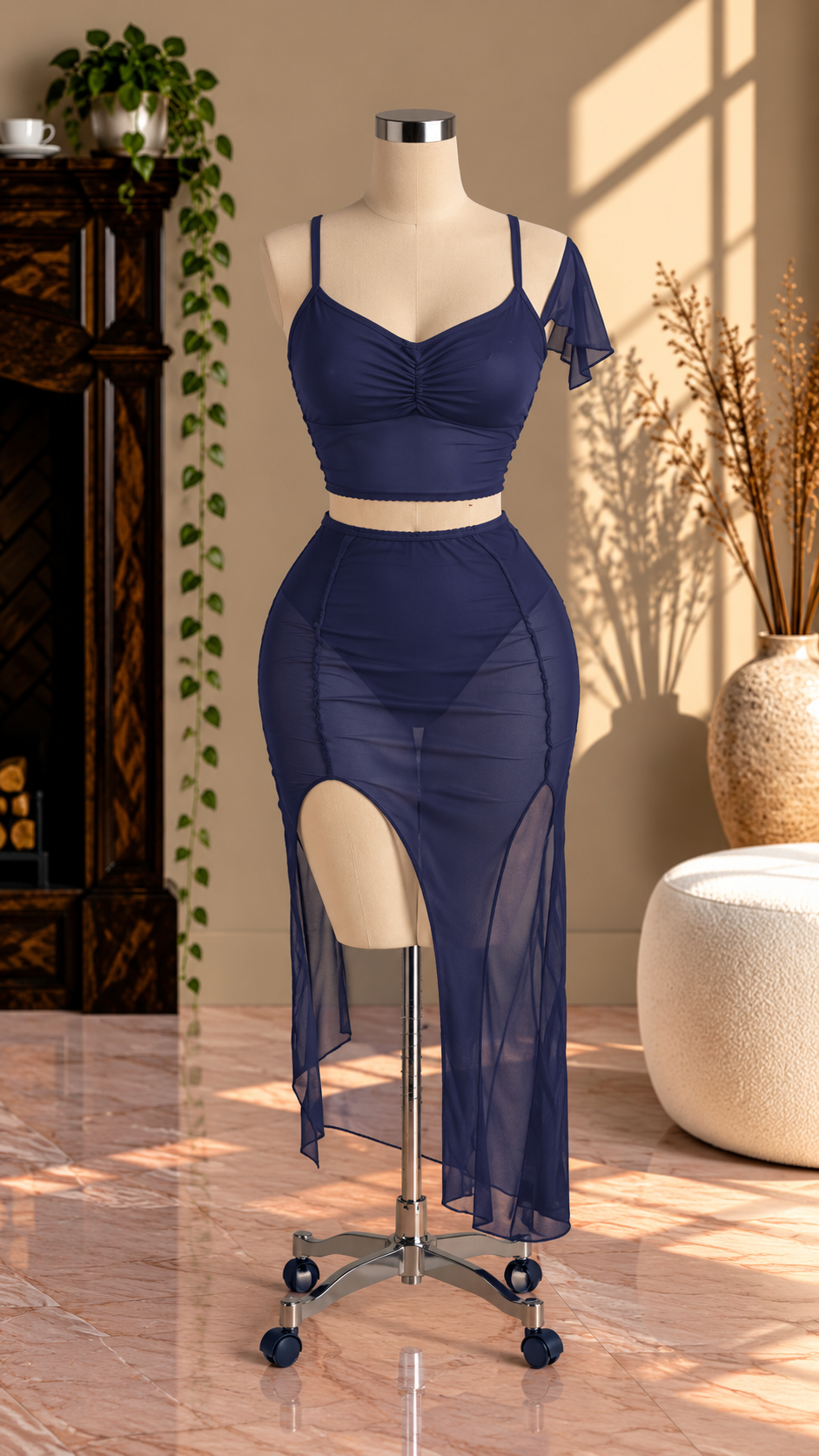 لباس خواب فانتزی حریر بلند زنانه کد 6023
