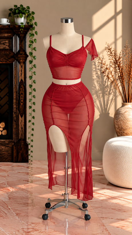 لباس خواب فانتزی حریر بلند زنانه کد 6023