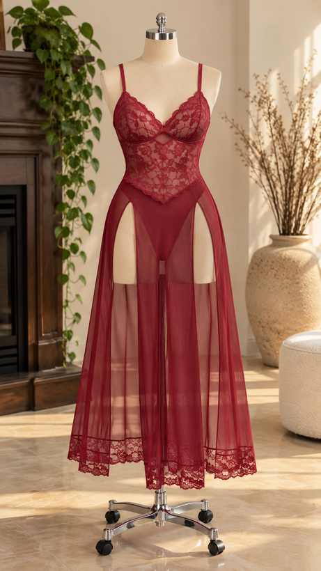 لباس خواب فانتزی زنانه بلند سایز نرمال برند CS4 کد100346
