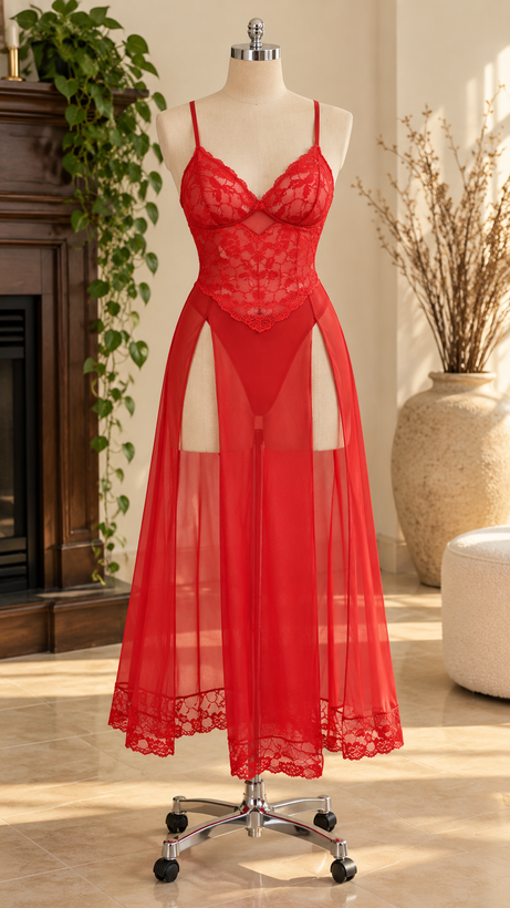 لباس خواب فانتزی زنانه بلند سایز نرمال برند CS4 کد100346
